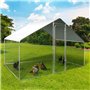 IDMarket - Enclos poulailler 3 m² Parc grillagé 2,20x1,4 M Acier galvanisé