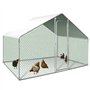 IDMarket - Enclos poulailler 3 m² Parc grillagé 2,20x1,4 M Acier galvanisé
