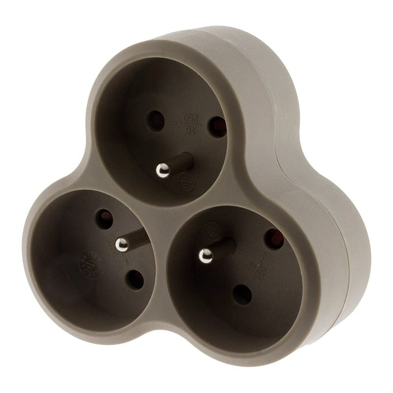 Triplite triangulaire 3x16A - Taupe - Zenitech