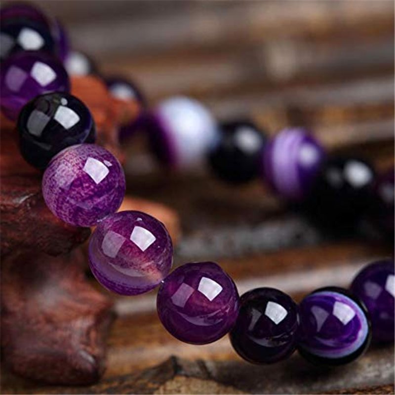 Image secondaire de SHOP-STORY - Bracelet «Spiritualité» en Agates Violette