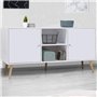 IDMarket - Buffet Bas scandinave 140 cm Effie 2 Portes Bois Blanc