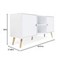 IDMarket - Buffet Bas scandinave 140 cm Effie 2 Portes Bois Blanc