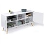 IDMarket - Buffet Bas scandinave 140 cm Effie 2 Portes Bois Blanc