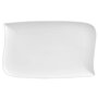 Set De 6 Assiettes Plates Rectangulaire Design Vague - 33 Cm X 20 Cm - Porcelaine