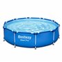 Philips Bestway Piscine Acier Pro - modèle 56679 - O305 x 76 cm - 4678l - avec Pompe de Filtration - Une Cartouche, Bleu