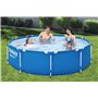 Philips Bestway Piscine Acier Pro - modèle 56679 - O305 x 76 cm - 4678l - avec Pompe de Filtration - Une Cartouche, Bleu