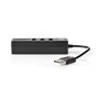 NEDIS Hub USB, 3-Port, USB 2.0, Alimenté par Port USB, SD & MicroSD/3X USB Noir