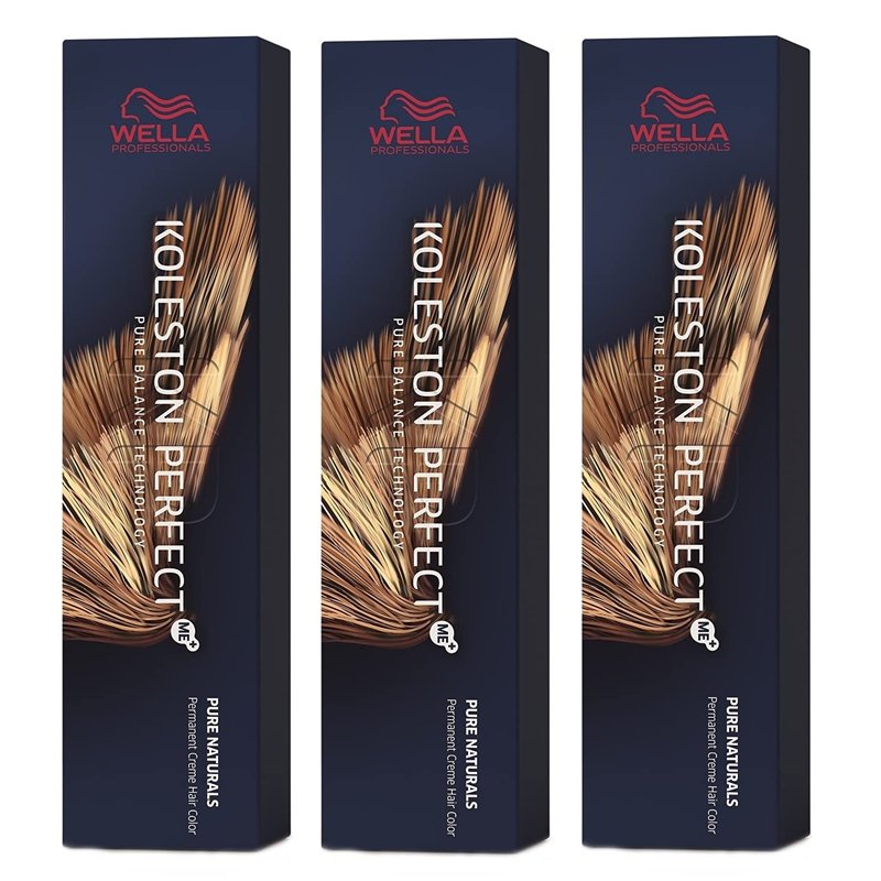 Wella Lot de 2 Koleston Perfect Me+ KP Pure Naturals 4/07 Brun moyen/naturel