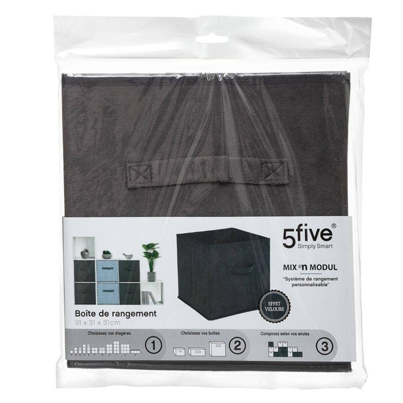 Image secondaire de 5 five simply smart 160455A Boîte de Rangement, Plastique, cm Gris Foncé