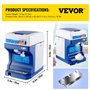 VEVOR Machine à Glace Pilée，Broyeur à Glace Électrique，Finesse Glace Ajustable Vitesse Rotation pour Restaurants Débits Boissons