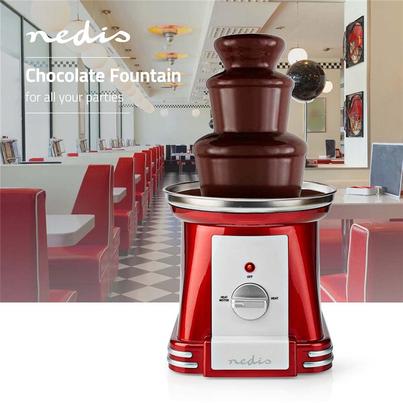 Image secondaire de NEDIS FCCF100FRD bourdonnement de Chocolat, Plastique, Rouge