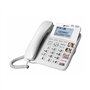 Geemarc CL595 - Téléphone Fixe pour Personnes Âgées avec Volume de Réception Amplifié, Sonnerie Puissante, Grosse Touches et Fon