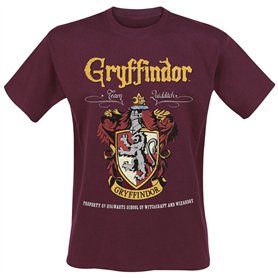 Harry Potter Gryffondor Homme T-Shirt Manches Courtes Rouge L 100% Coton Regular/Coupe Standard