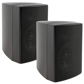 Enceintes 2 voies noires, la paire, enceintes murales pour système stéréo HiFi home cinéma, 40 watts 8 ohms