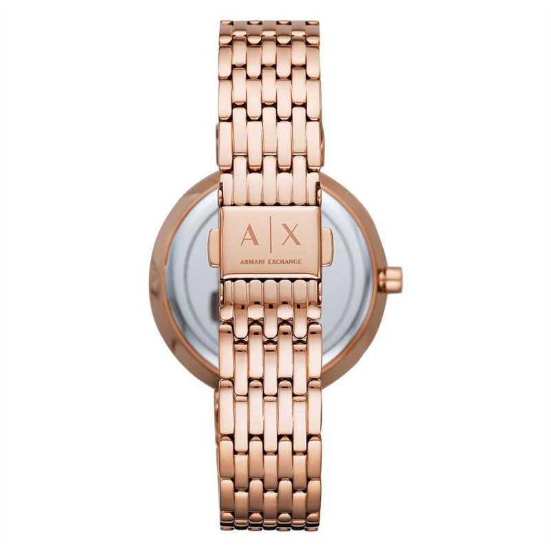 Image secondaire de Armani Exchange Montre pour Femme, Mouvement à Trois Aiguilles, Boîtier en Acier Inoxydable or Rose de 36 mm avec Bracelet en Ac