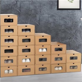 IDMarket - Lot de 20 cartons boites de rangement à chaussures avec tiroir