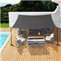 IDMarket - Voile d'ombrage rectangulaire 3x4 M Gris