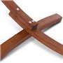 IDMarket - Hamac XL avec Support Bois et Toile rayée Noire, Blanche et Chocolat