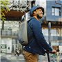 yeep.me B.140 Sac à Dos 100% étanche Gris chiné 500 Deniers avec Bande réfléchissante + Pochette Ordinateur 15'' Amovible Inclus