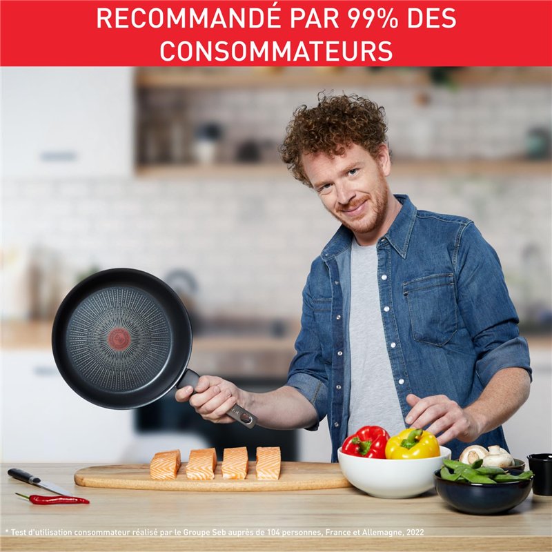 Image secondaire de Tefal Unlimited On Poêle 24 cm, Induction, Revêtement antiadhésif résistant, Fonction Thermo-Signal, Fabriqué en France G25904AZ