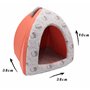 Aime Tipi Mousse pour Chat Couchage Mistigri Confort Doux Imprimé Coloré Corail Coussin Amovible Taille S