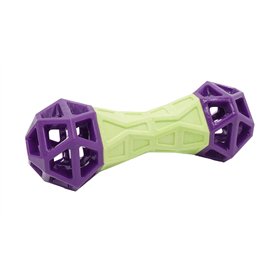 Aime Bi-Matière Silicone/Mousse Jouet pour Chien 3 en 1 Couine Flotte Balle à Friandise Diamètre 19 cm