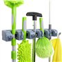 Amazon Basics Rectangulaire Support mural pour balais et outils de jardin organisateur de fournitures de nettoyage pour buanderi