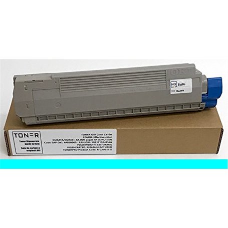 Toner OKI C8600 C8800 - Cyan - 6000 pages - Code OKI 43487711 - EAN 5031713037736 - Régénéré Made in Italy