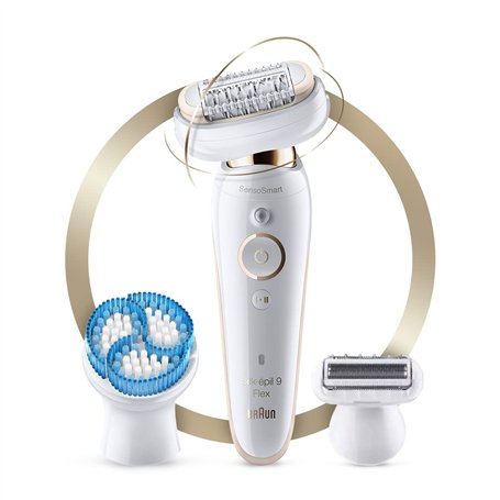Braun Silk-épil 9 Flex Épilateur, Tête Flexible À 360°, Épilation Facile, Étanche, Peau Douce Longue Durée, Tête De Rasoir Pour 