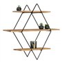 IDMarket - Etagère murale losange LILY 3 niveaux bois et métal design industriel