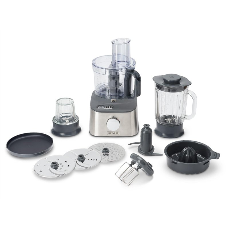 Kenwood Multipro Compact+ FDM313SS Robot de cuisine compact avec balance intégrée, lame en acier inoxydable, 3 plateaux de trava
