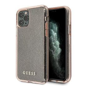 Guess Coque pailletée GUHCN65PCGLPI pour iPhone 11 Pro Max Rose