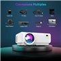 Vidéoprojecteur WiFi Bluetooth, TOPTRO 10000 Lumens Mini Projecteur Full HD Supporte1080P Rétroprojecteur Home Cinéma avec Fonct