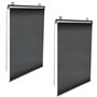 IDMarket - Lot de 2 Stores enrouleurs tamisants L.124 x H. 225 CM pour pergola Noir