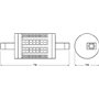 OSRAM LED LINE R7S DIM | Tube Crayon LED culot R7s, Gradable, 11,50W = 100W équivalent incandescent | Blanc chaud | 2700K