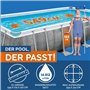 Bestway Power Steel Frame Pool Kit Complet avec Pompe de Filtration 549 x 274 x 122 cm Aspect rotin (Gris Ardoise), carré