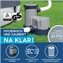 Bestway Power Steel Frame Pool Kit Complet avec Pompe de Filtration 549 x 274 x 122 cm Aspect rotin (Gris Ardoise), carré