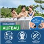Bestway Power Steel Frame Pool Kit Complet avec Pompe de Filtration 549 x 274 x 122 cm Aspect rotin (Gris Ardoise), carré