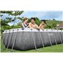 Bestway Power Steel Frame Pool Kit Complet avec Pompe de Filtration 549 x 274 x 122 cm Aspect rotin (Gris Ardoise), carré