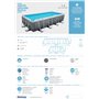 Bestway Power Steel Frame Pool Kit Complet avec Pompe de Filtration 549 x 274 x 122 cm Aspect rotin (Gris Ardoise), carré