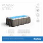 Bestway Power Steel Frame Pool Kit Complet avec Pompe de Filtration 549 x 274 x 122 cm Aspect rotin (Gris Ardoise), carré
