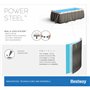 Bestway Power Steel Frame Pool Kit Complet avec Pompe de Filtration 549 x 274 x 122 cm Aspect rotin (Gris Ardoise), carré