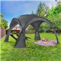 IDMarket - Tente dôme Gris Anthracite 3,5 M avec LED