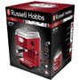 Russell Hobbs Machine expresso [Porte-filtre, Thermobloc] Retro Rouge (Pression 15 bars, réservoir d'eau amovible 1,1 L, buse à 