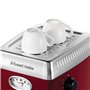 Russell Hobbs Machine expresso [Porte-filtre, Thermobloc] Retro Rouge (Pression 15 bars, réservoir d'eau amovible 1,1 L, buse à 