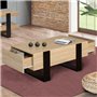 IDMarket - Table Basse rectangulaire Phoenix avec tiroirs 100 cm Bois et Noir