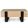 IDMarket - Table Basse rectangulaire Phoenix avec tiroirs 100 cm Bois et Noir