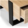 IDMarket - Table Basse rectangulaire Phoenix avec tiroirs 100 cm Bois et Noir