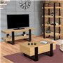IDMarket - Table Basse rectangulaire Phoenix avec tiroirs 100 cm Bois et Noir
