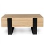 IDMarket - Table Basse rectangulaire Phoenix avec tiroirs 100 cm Bois et Noir